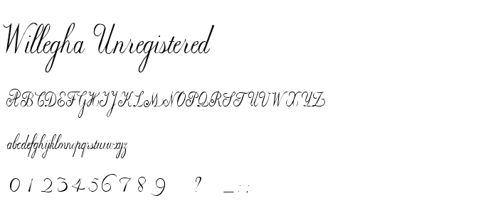 Willegha (Unregistered) font